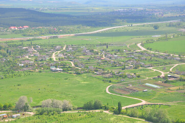 Panorama of the village of Belaya Skala. Crimea