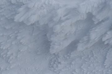Fototapeta na wymiar snow covered landscape closeup shot from above