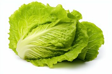 Green Lettuce leaves cabbage. Organic salad summer. Generate Ai