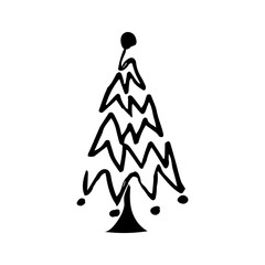 Hand-drawn Christmas tree illustration