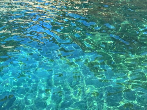 Sea water blue turquoise ripple ocean glittering aqua.