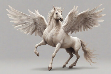 Obraz na płótnie Canvas Pegasus on a gray background