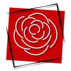 rose red banner in frame. Vector illustration.