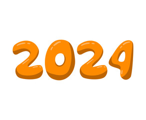 2024 Happy New Year Abstract Orange Graphic Design Vector Logo Symbol Illustration