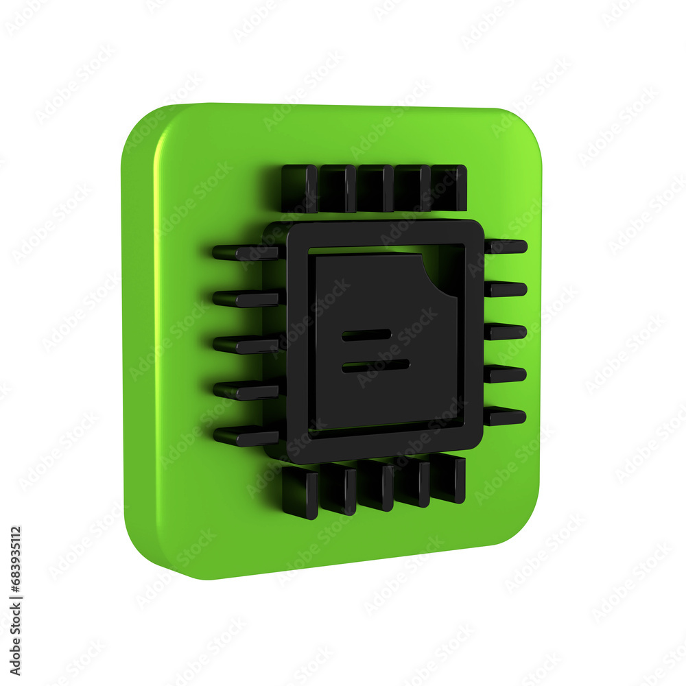 Aufkleber black computer processor with microcircuits cpu icon isolated on transparent background. chip or cpu