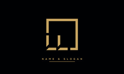 Alphabet Letters LL or L logo Monogram