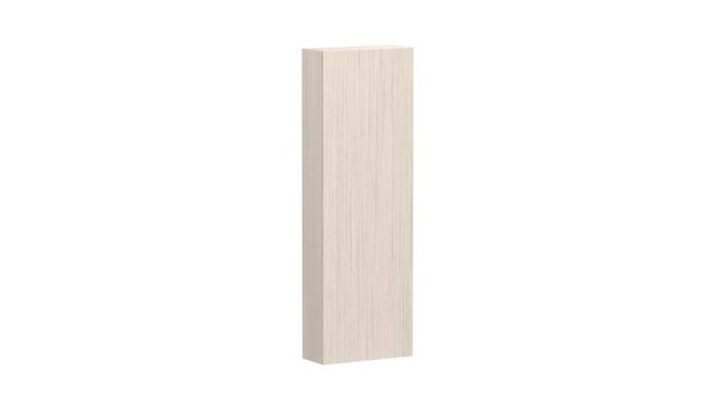 Tall wooden bookcase on white background