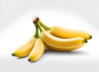 Healthy bananas on the white