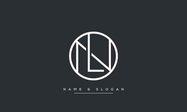 Alphabet Letters LN or NL Logo Monogram