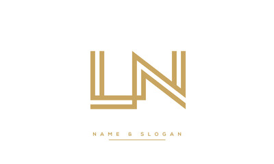 Alphabet Letters LN or NL Logo Monogram