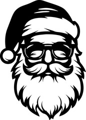 Santa Claus Face Vector Illustration, generative ai