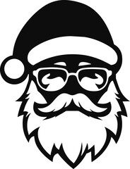 Santa Claus logo design . Vector illustration eps 10. A santa claus with a beard and glasses illustration of a santa claus with a beard on a white background, generative ai