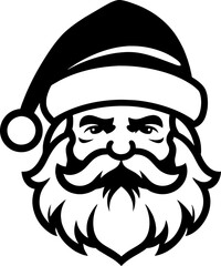 Santa Claus logo design . Vector illustration eps 10. A santa claus with a beard and glasses illustration of a santa claus with a beard on a white background, generative ai