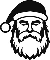 Vector isolated Santa Claus Father Christmas Saint Nicolas head simple and minimalist icon, generative ai