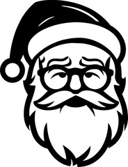 Vector isolated Santa Claus Father Christmas Saint Nicolas head simple and minimalist icon, generative ai