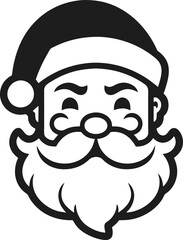 Vector isolated Santa Claus Father Christmas Saint Nicolas head simple and minimalist icon, generative ai