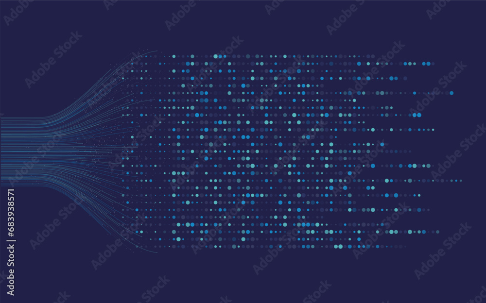 Poster big data visualization. social network, financial analysis of complex databases. data mining. vector