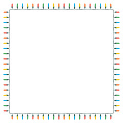 Christmas color lights isolated on white background