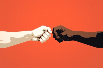 Graphic illustration of clash of two hands