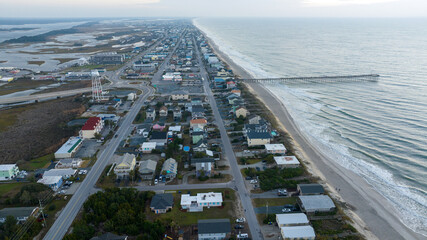 Aerial view of Surf City, North Carolina.