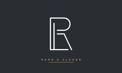 LR or RL Alphabet Letters Logo Monogram - obrazy, fototapety, plakaty