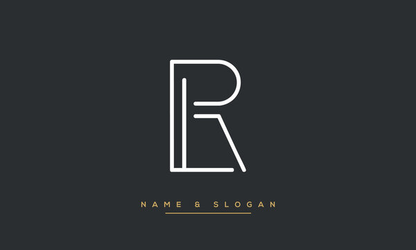 LR or RL Alphabet Letters Logo Monogram