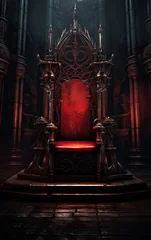 Fotobehang Medieval Throne in Dark Fantasy Realm - Majestic Seat of Power and Intrigue © idea