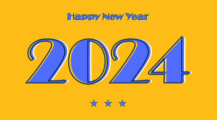 Happy new year 2024 design. colorful truncated number illustrations. vector design for poster, banner, greeting and new year 2024 celebration.