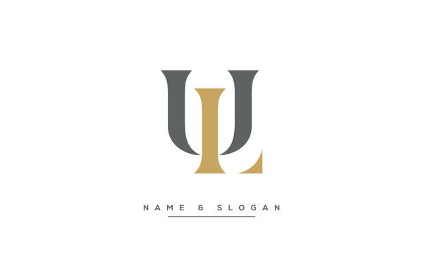 Alphabet Letters LU or UL logo Monogram