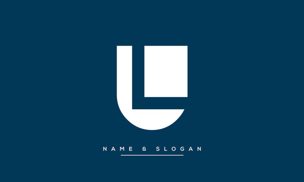 Alphabet Letters LU or UL logo Monogram