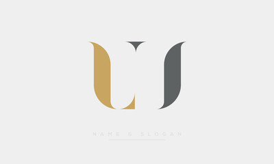 Alphabet Letters LU or UL logo Monogram