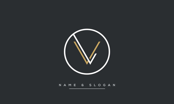 Alphabet Letters LV or VL Logo Monogram