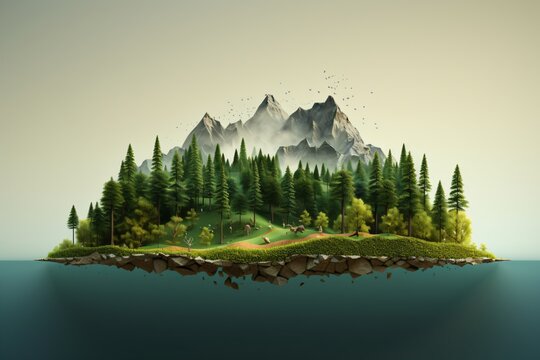 Graphic illustration of aforestation