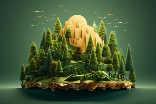 Graphic illustration of aforestation