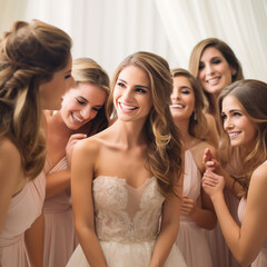 bridesmaids celebrating with their bride friends girls only