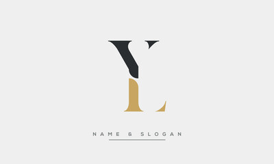 LY or YL Alphabet Letters Logo Monogram