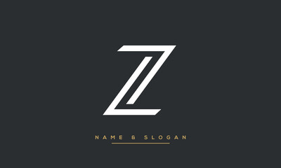Alphabet Letters LZ or ZL Logo Monogram - obrazy, fototapety, plakaty
