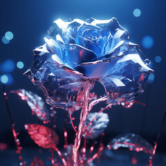 blue crystal rose petals