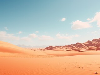 Fototapeta na wymiar Experiencing Solitude: Stunning Sun-Drenched Desert Snapshot Generative AI