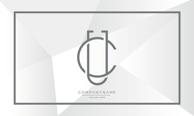 CU or UC Alphabet Letters Logo Monogram
