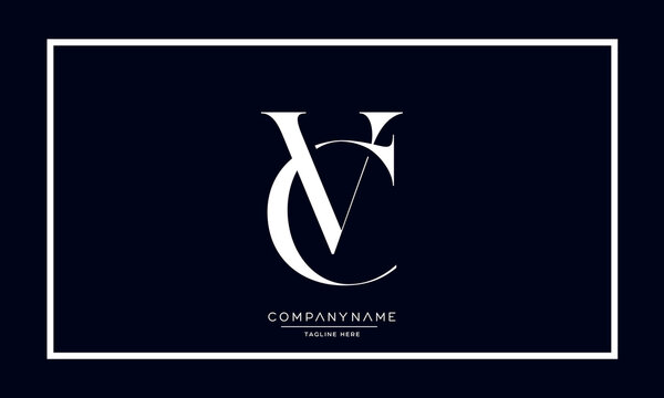 Alphabet Letters CV or VC Logo Monogram