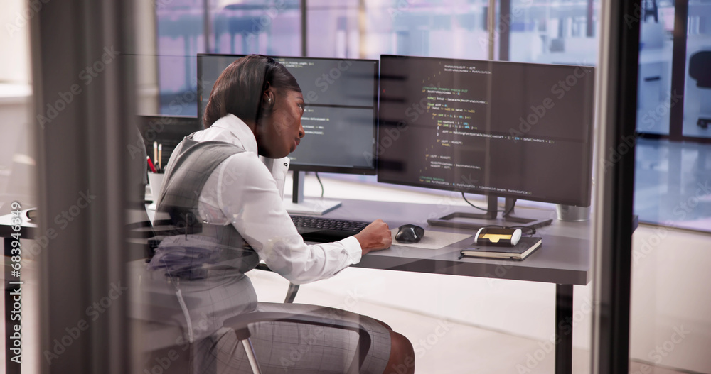 Poster Business Engineer Analyzing Broken Code