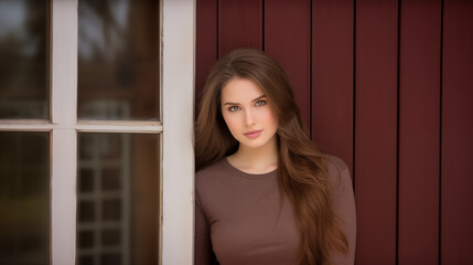 Fototapeta premium Portrait of a Woman with Captivating Eyes