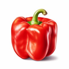 Stunning Red Bell Pepper: A Pop of Color against Pure White Backdrop Generative AI