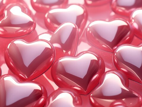 Sparkling Love: Discover the Magnificence of Shiny Hearts as Your Aesthetic Backdrop Generative AI