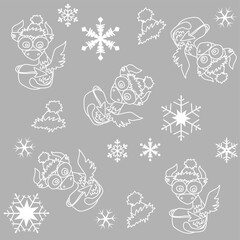 New Year card with 2024 year of the dragon! Chinese horoscope symbol. Dragon logo