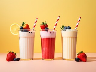 Indulge in a Size for Every Craving: Experience Trio of Tempting Milkshakes Generative AI