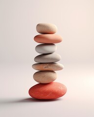 Discover the Serenity of Zen: Download This Captivating Image of Perfectly Stacked Stones! Generative AI
