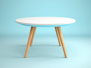 Immerse Yourself in This 3D Rendered Vision of a Sleek White Round Table Generative AI