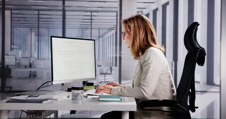 Web Developer Coding on Computer